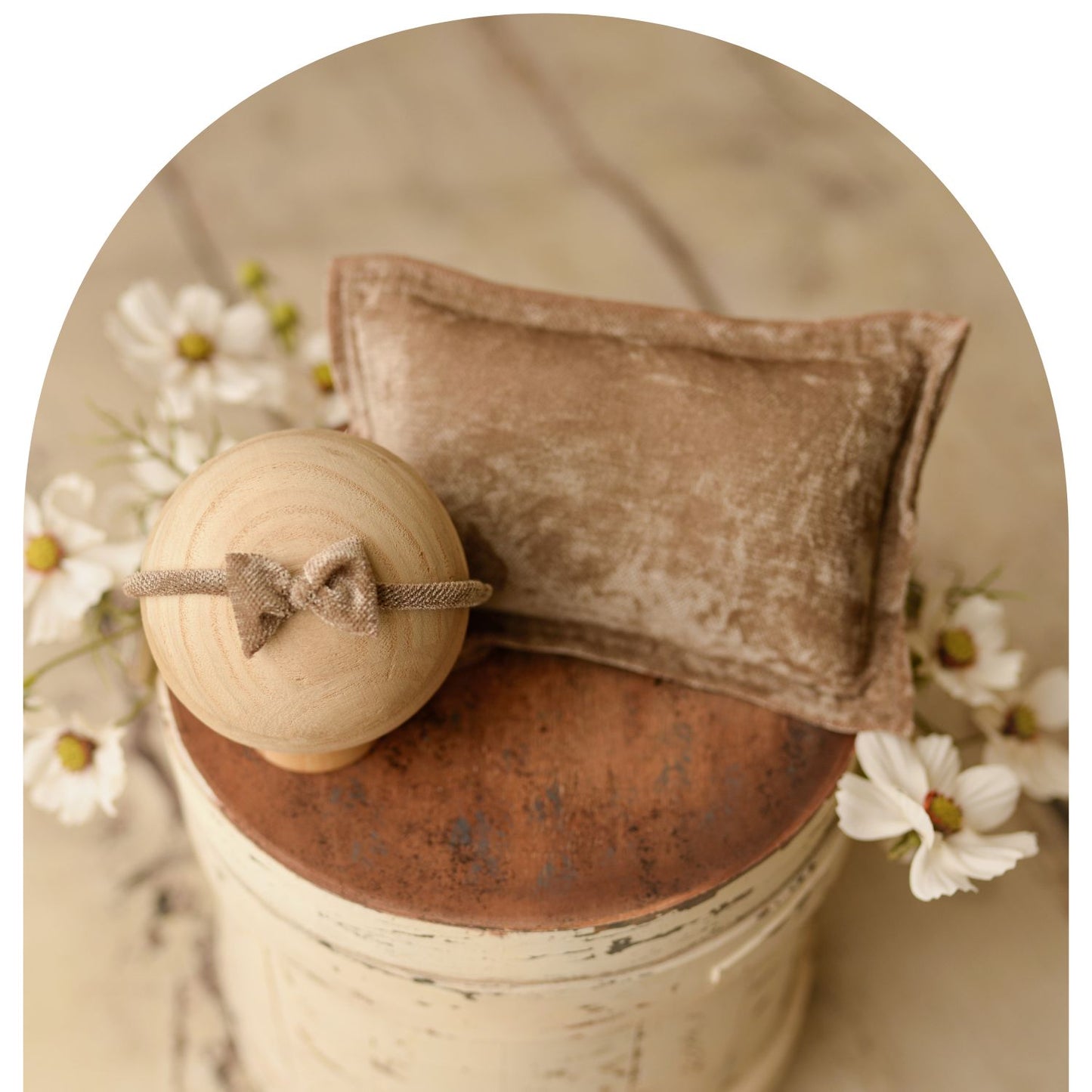 Velvet Collection Taupe| Pillow Cover & Headband