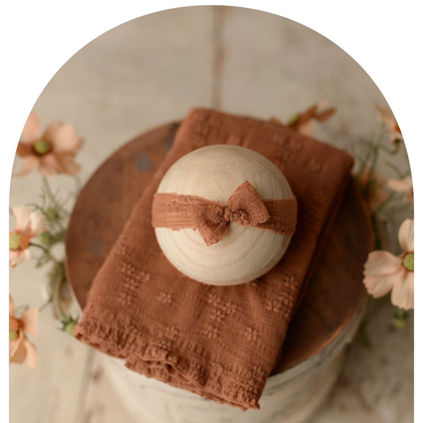 Wildflower Copper | Backdrop, Wrap, Headband & Pillow Cover